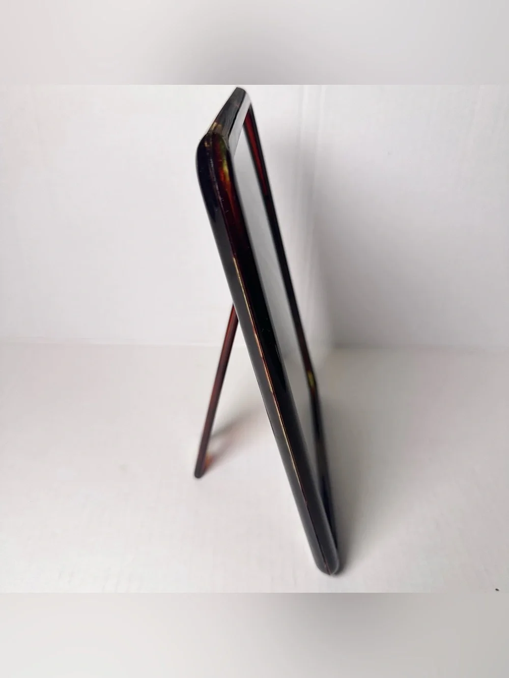 VTG Rare 70s Tortoiseshell Vanity Tabletop Hollywood Regency MCM MIRROR 7x9.25”